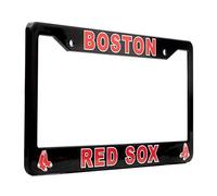 EliteAuto3K Boston Red Sox Supporters License Plate Frame Cover, Black, 12" x 6.4" - Perfect Gift for Sports Fans and Supporters - Slim Design