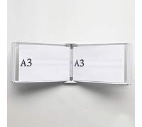 EliteBloom Wall Organiser Board,Catalog Display Rack, Wall Mounted A3 Poster Flip Book Display,Wall-Mounted Loose-Leaf Transparent Page Display Stand 45×33×10CM,M