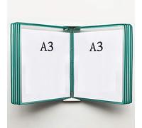 EliteBloom Wall Organiser Board,Catalog Display Rack, Wall Mounted A3 Poster Flip Book Display,Wall-Mounted Loose-Leaf Transparent Page Display Stand 45×33×10CM,D