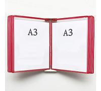 EliteBloom Wall Organiser Board,Catalog Display Rack, Wall Mounted A3 Poster Flip Book Display,Wall-Mounted Loose-Leaf Transparent Page Display Stand 45×33×10CM,A