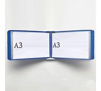 EliteBloom Wall Organiser Board,Catalog Display Rack, Wall Mounted A3 Poster Flip Book Display,Wall-Mounted Loose-Leaf Transparent Page Display Stand 45×33×10CM,J
