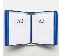 EliteBloom Wall Organiser Board,Catalog Display Rack, Wall Mounted A3 Poster Flip Book Display,Wall-Mounted Loose-Leaf Transparent Page Display Stand 45×33×10CM,B