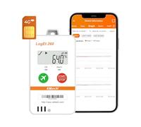 Elitech 4G Real-time Temperature Humidity Data Logger Reusable Light/Shock/Location, Built-in SIM Card, Shadow Data, Airplane Mode, Cloud Storage, SMS/Email/APP/Web Alarm,100000 Points, Loget260-TH