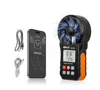 Elitech Anemometer Handheld, Bluetooth Digital Wind Speed Meter with Temperature, CFM/CMM Airflow Measurement, USB Data Export & App for HVAC Environmental Testing DIY Use, ANE-200W