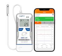 Elitech Bluetooth Temperature Humidity Data Logger USB with External Sensor, Reusable Humidity Recorder with Shadow Data, Auto PDF & CSV Reports, 32,000 Data Points Fridge Thermometer LogEt5BTHE