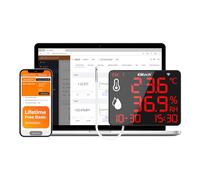 Elitech Digital Hygrometer Thermometer with 2m External Probe, Wireless Data Logger with APP, 30000 Points Large Screen for Warehouse Greenhouse Lab, DR-230-THE WIFI Version