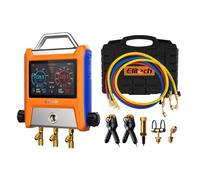 Elitech Digital Pressure Gauge Set EMG-20V Intelligent Manifold Gauges 2 Valves and Vaccum Sensor Thermometer Clamps Hoses, Bluetooth for HVAC and App Control
