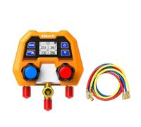 Elitech Digital Refrigerant Manifold Gauge Set with Hose, 88+ Refrigerant Types Pressure/Temp Measurement, IP54 Rated for Automotive AC HVAC Systems, DMG-2SE Plus