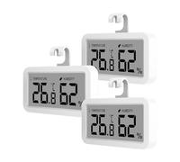 Elitech Fridge Thermometer Hygrometer Digital Freeze Refrigerator Thermometer Waterproof Large LCD Display TM-2TH 3 Pack