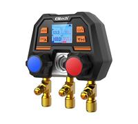 Elitech MS-100 Plus Digital Manifold Gauge HVAC Refrigeration Tool - Bluetooth Smart Gauge, Vacuum & Leak Test, 140+ Refrigerants, Pressure Temperature Meter for Air Conditioning Engineers
