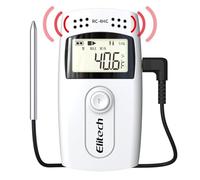 Elitech RC-4HC Temperature and Humidity Data Logger Temp Recorder, 16000 Recordings, External Sensor, Buzzer Alarm, PDF EXCEL Report
