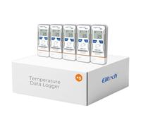 Elitech Temperature Humidity Data Logger USB, Reusable Humidity Recorder with Shadow Data, Auto PDF & CSV Reports for Windows & macOS, 32,000 Data Points Fridge Thermometer LogEt5TH 5 Packs