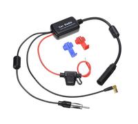 Elitecran Car Radio Signal Amplifier Booster, FM/AM DAB DAB+ Antenna Amplifier, Splitter Receiver, 12V SMB to DIN Adapter Plug for Truck Car Audio Stereo Digital Radio