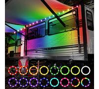 Eliteemo LED RV Lights, 16.4Ft Remote Control RV Awning Lights, DC 12V LED Strip Light, 16 Color Change by Yourself, Waterproof RV Exterior Light, Super Bright to Display at Night