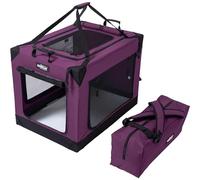 EliteField 4-Door Folding Soft Dog Crate, Aluminum Frame (2-Year Warranty) | Top Curtain, Washable Crate & Bed Covers, Backpack Carrying Bag, Indoor/Outdoor, Storage Pockets, Zipper Locks