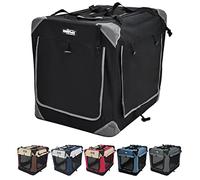 EliteField 4-Door Folding Soft Dog Crate with Curtains, Carrying Bag and Fleece Bed (2 Year Warranty), Indoor & Outdoor Pet Home (36" L x 24" W x 28" H, Black+4 Door Curtains)