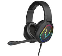 EliteForce Stereo Gaming Headset for PC PS5 PS4 Xbox One Xbox Series X|S Nintendo Switch Over Ear headphones 2M Cable, Omnidirectional Microphone USB and 3.5mm Jack RGB Light Flexible Flip-up Mic Mute