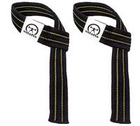EliteFTS 25" Yellow Jacket Wrist Strap Black/Yellow Lines - Lifting Wrist Straps for Weightlifting, Bodybuilding, Powerlifting, Strength Training, & Deadlifts