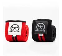 EliteFTS Normal Wrist Wraps Black/Red 60cm - Professional Quality Wrist Support with Heavy Duty Thumb Loop - Best Wrap for Powerlifting Competition, Strength Training, Bodybuilding