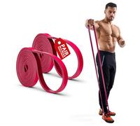 EliteFTS Pro Resistance Band - Boost Core Stability and Flexibility with This Portable, Joint-Friendly Tool - 41" Long (PRO Mini Resistance Band, Red) (Pair)