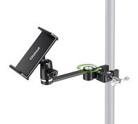 elitehood 8.5in Long Arm iPad Holder for Mic Stand, 360° Adjustable Aluminum Mic Stand Tablet Holder for Microphone & Stage Music, iPad Mount Compatible with 4-13in Tablets, iPhone and Phones