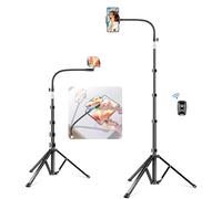 elitehood 80” Tall Phone Stand Tripod, Floor Phone Recording Stand, Heavy Duty Adjustable iPhone Tripod Stand Compatible with iPhone 15 14 13 12