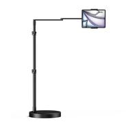 elitehood Adjustable Tablet Floor Stand with Heavy Duty Base, 61cm Horizontal Long Arm iPad Floor Stand Holder for Bed Recliner Sofa, Compatible with iPad mini Air Pro 13/12.9 and 4.7-13in Devices