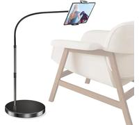 elitehood Aluminum iPad Stand for Bed, 6.4kg Stable Base & Height Adjustable Tablet Floor Stand, Gooseneck Tablet Holder Stand for Bed, Compatible with All 4.7-13in Devices
