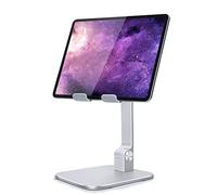 elitehood Aluminum iPad Stand for Desk [Ultra-Stable & Sturdy], Height Adjustable Tablet Stand, Portable Stand Holder for Home Office, Compatible with iPad Pro 12.9, iPad Air Mini 6 5 4 3, Silver