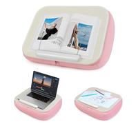 elitehood Bean Bag Laptop Lap Desk, Soft Cushion Stand for Book, Laptop, Tablet, Book Holder for Reading in Bed, Lap Pillow Desk Ideal for Working, Writing and Relaxation on Bed, Couch, Recliner, Pink