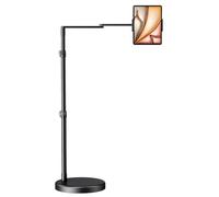 elitehood Heavy Duty Aluminum Tablet Floor Stand with Freely Adjustable Swivel Arm, iPad Stand Holder Floor for Bed Recliner Sofa, Compatible with iPad mini Air Pro 13/12.9 and 4.7-13in Tablets