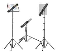elitehood Heavy Duty Aluminum Tablet Tripod, 360 Swivel Tilt Adjustable iPad Tripod Holder, Diagonal Design iPad Holder Stand for Floor, Compatible with 9-14.2" Tablets