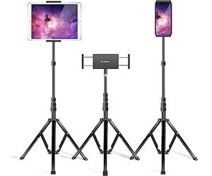 elitehood Integrated iPad Stand Floor, 360 Degree Rotating iPad Tripod Stand, Adjustable 65” Tablet Tripod Holder Mount for Stream/Watching, Compatible with 4.7-13” Tablet, iPhone and Cell Phone - FT3