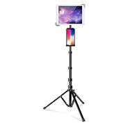 Elitehood iPad Tripod Stand - 165cm Height Adjustable Floor Stand With 360° Rotating Mount for iPad Air, Pro 12.9 11 and All 4-14.5 Inch Tablets