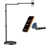 elitehood Magnetic Floor Phone Stand for Bed with Heavy Duty Base, 63.5cm Long Aluminum Arm Bed Phone Holder, Overhead iPhone Mount Stand for Filming Video Recording Fit Magsafe iPhone Series