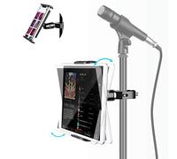 Elitehood Metal iPad Stand Holder, 360° Swivel Tilt Mic Phone Holder Mount Adapter, Aluminum Tablet Clamp for 4-12.9" Tablets