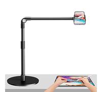 elitehood Overhead Phone Mount, 38cm Long Arm Overhead Tripod with 1.5kg Heavy Base, Adjustable Phone Stand for Filming, Cooking & Crafting, iPhone Stand for Video Recording - Fits All Phones