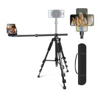 Elitehood Overhead Tripod for iPhone [Heavy Duty & Ultra-Stable], 63cm Horizontal Long Extendable Boom, 180cm iPhone Tripod Stand for Filming with