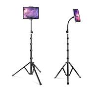 elitehood Tall iPad Stand Floor, Gooseneck Tablet Tripod Stand Holder Mount | 182cm Height Adjustable Flexible iPad Pro Stand & Heavy Duty Tripod for iPad for Music/ Streaming Fits 4.7-13" Devices