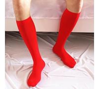 EliteKoopers 1 Pair Red Nylon Ultra Thin Mens Comfy Sexy Silk Stockings Stretchy Knee High Long Socks