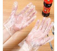 EliteKoopers 100Pcs Plastic Clear Disposable Gloves For Food Cleaning Catering Beauty