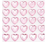 EliteKoopers 10mm Heart Shape Pale Pink Self Adhesive Stick On Diamante Gem Stickers For Art Craft (50 Pcs)