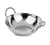 EliteKoopers 18cm Stainless Steel Indian Food Curry Balti Dish Serving Bowl With Handle (4 Pcs)