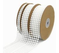 EliteKoopers 1m White Pearl Mesh Wrap Ribbon Flat Back Trimming Ribbon for Decoration 8mm Pearl