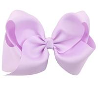 EliteKoopers 1pcs 3" Inch Lilac Alligator Grosgrain Hair Ribbon Bow Boutique Girls Woman Hair Clip Pin Reusable