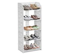 EliteKoopers 1Pcs 5-Tiers Shoe Rack Storage Shelf Display Stand Organiser Unit Cabinet White