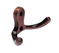 EliteKoopers 1Pcs Antique Copper Coat Hook Twin Double Robe Bathroom Door Dress Hangers Clothes For Kitchen, Bedroom, Wall Bathroom etc.
