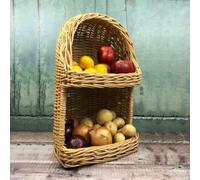 EliteKoopers 1Pcs Wicker Willow Vegetable & Fruit Storage Basket Rack Kitchen Utility