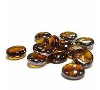 EliteKoopers 25Pcs Brown Glass Pebbles Beads Button Vase Wedding Mosaic Decorative Garden