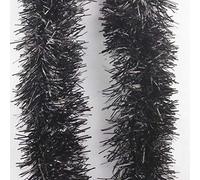 EliteKoopers 2M Black Chunky Shiny Glitter Christmas Tree Garland for Birthday Party Wedding Decoration (1 Pcs)